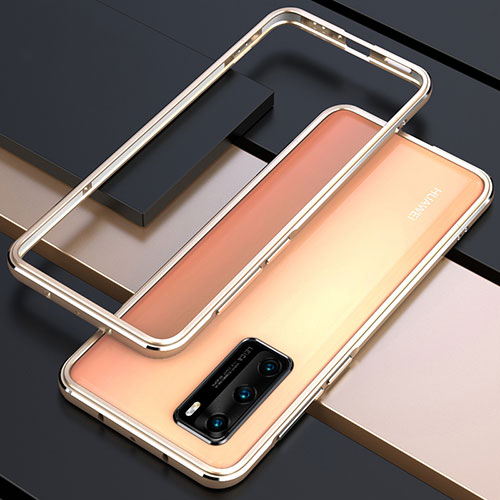 Luxury Aluminum Metal Frame Cover Case T01 for Huawei P40 Gold