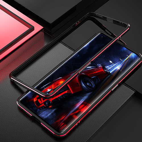 Luxury Aluminum Metal Frame Cover Case T01 for Oppo Find X2 Red