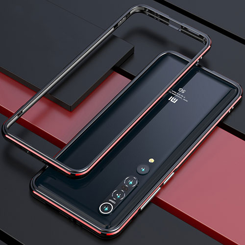 Luxury Aluminum Metal Frame Cover Case T01 for Xiaomi Mi 10 Pro Red and Black