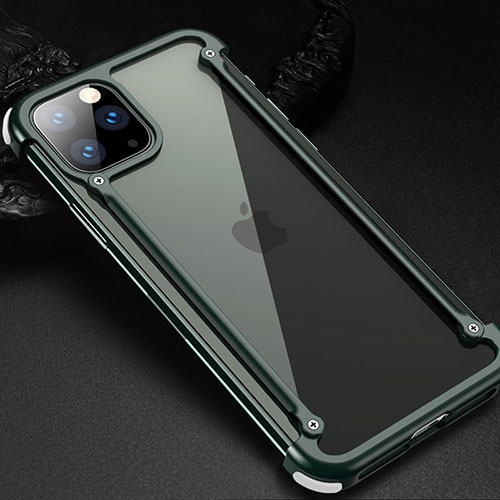 Luxury Aluminum Metal Frame Cover Case T02 for Apple iPhone 11 Pro Max Green