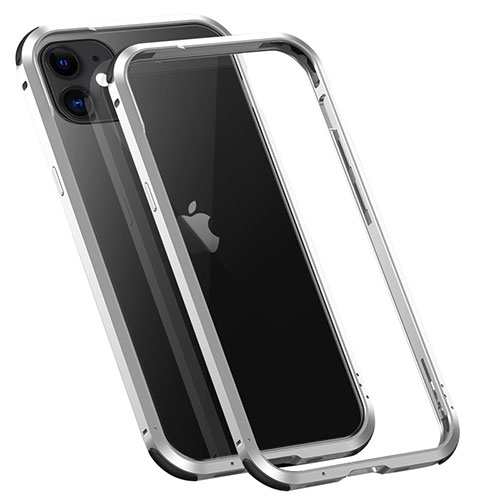 Luxury Aluminum Metal Frame Cover Case T02 for Apple iPhone 12 Mini Silver