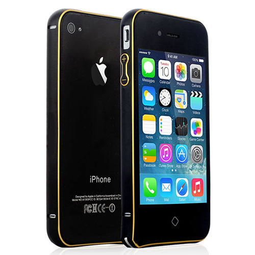 Luxury Aluminum Metal Frame Cover for Apple iPhone 4 Black