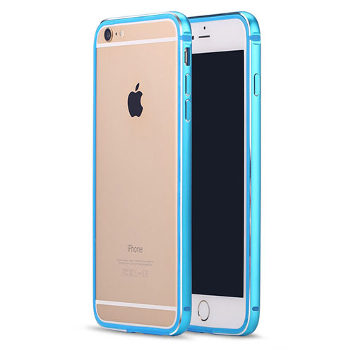 Luxury Aluminum Metal Frame Cover for Apple iPhone 6 Plus Sky Blue