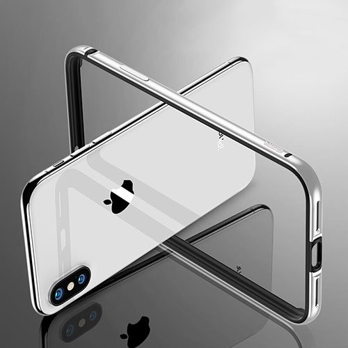 Luxury Aluminum Metal Frame Cover for Apple iPhone X Silver