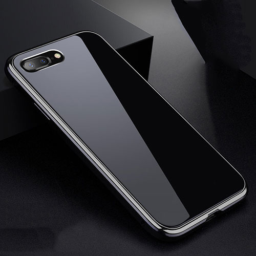 Luxury Aluminum Metal Frame Mirror Cover Case 360 Degrees for Apple iPhone 8 Plus Silver