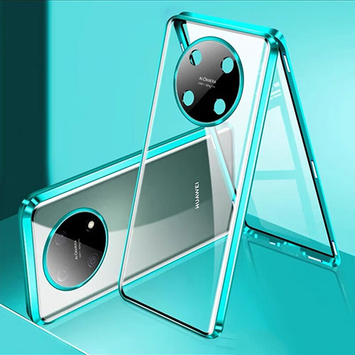 Luxury Aluminum Metal Frame Mirror Cover Case 360 Degrees for Huawei Enjoy 50 Pro Green