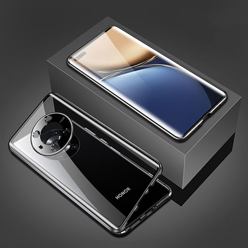 Luxury Aluminum Metal Frame Mirror Cover Case 360 Degrees for Huawei Honor Magic3 5G Black