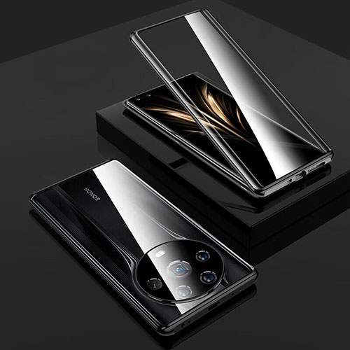 Luxury Aluminum Metal Frame Mirror Cover Case 360 Degrees for Huawei Honor Magic4 Ultimate 5G Black