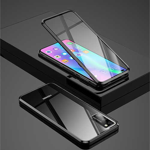 Luxury Aluminum Metal Frame Mirror Cover Case 360 Degrees for Huawei Honor V30 Pro 5G Black