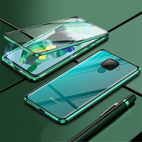 Luxury Aluminum Metal Frame Mirror Cover Case 360 Degrees for Huawei Mate 30 Lite Green