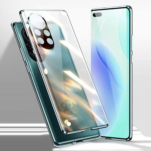 Luxury Aluminum Metal Frame Mirror Cover Case 360 Degrees for Huawei Nova 8 Pro 5G Green