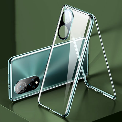 Luxury Aluminum Metal Frame Mirror Cover Case 360 Degrees for Huawei Nova 9 Green