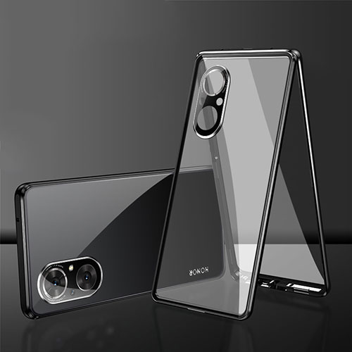 Luxury Aluminum Metal Frame Mirror Cover Case 360 Degrees for Huawei Nova 9 SE Black