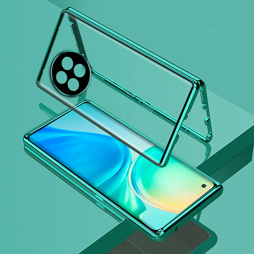 Luxury Aluminum Metal Frame Mirror Cover Case 360 Degrees for OnePlus 11 5G Green