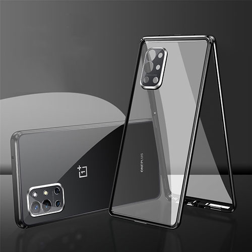 Luxury Aluminum Metal Frame Mirror Cover Case 360 Degrees for OnePlus 9RT 5G Black