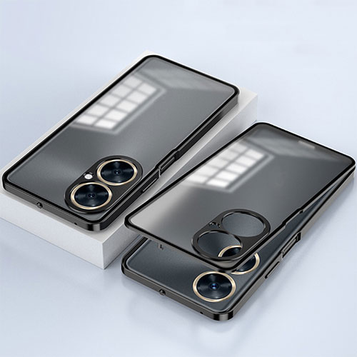 Luxury Aluminum Metal Frame Mirror Cover Case 360 Degrees for OnePlus Nord CE 3 Lite 5G Black