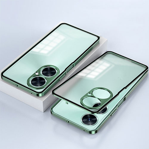 Luxury Aluminum Metal Frame Mirror Cover Case 360 Degrees for OnePlus Nord CE 3 Lite 5G Green