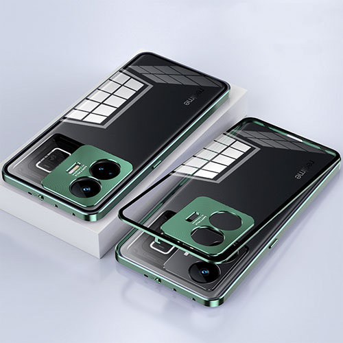 Luxury Aluminum Metal Frame Mirror Cover Case 360 Degrees for Realme GT Neo6 5G Green