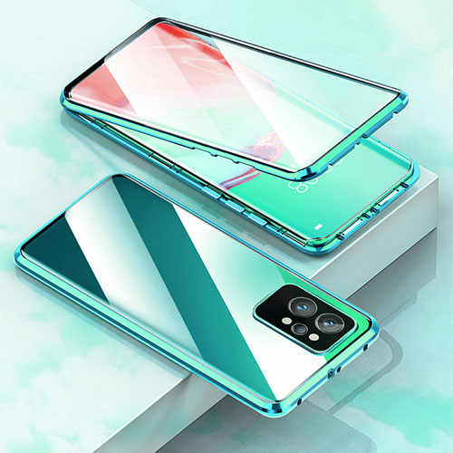 Luxury Aluminum Metal Frame Mirror Cover Case 360 Degrees for Realme GT2 5G Green