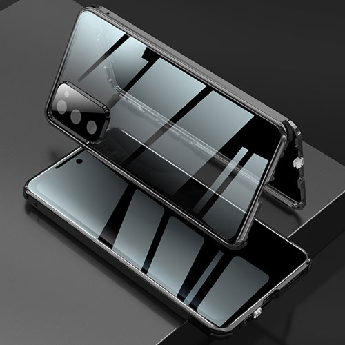 Luxury Aluminum Metal Frame Mirror Cover Case 360 Degrees for Samsung Galaxy S20 FE 4G Black