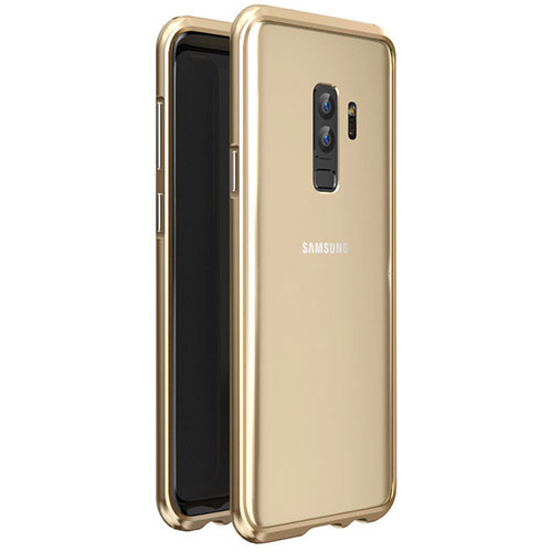 Luxury Aluminum Metal Frame Mirror Cover Case 360 Degrees for Samsung Galaxy S9 Plus Gold