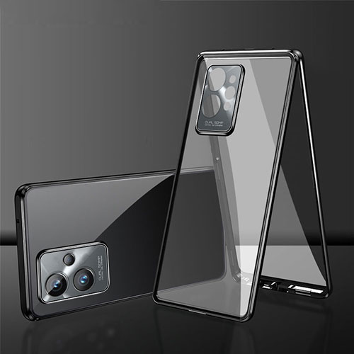 Luxury Aluminum Metal Frame Mirror Cover Case 360 Degrees for Vivo Y30 5G Black