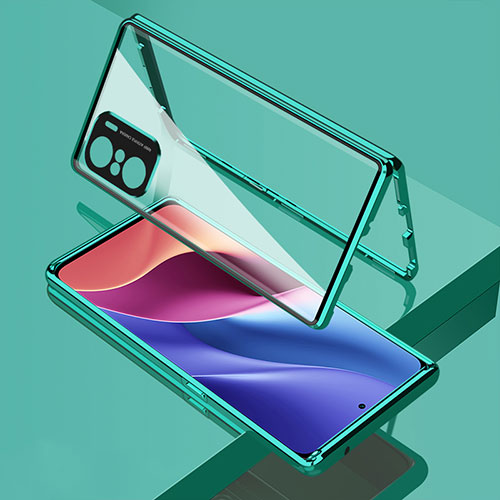 Luxury Aluminum Metal Frame Mirror Cover Case 360 Degrees for Xiaomi Mi 11i 5G Green
