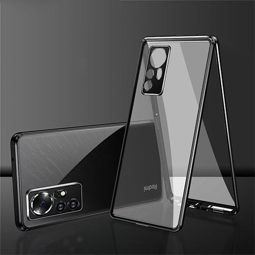 Luxury Aluminum Metal Frame Mirror Cover Case 360 Degrees for Xiaomi Mi 12S 5G Black