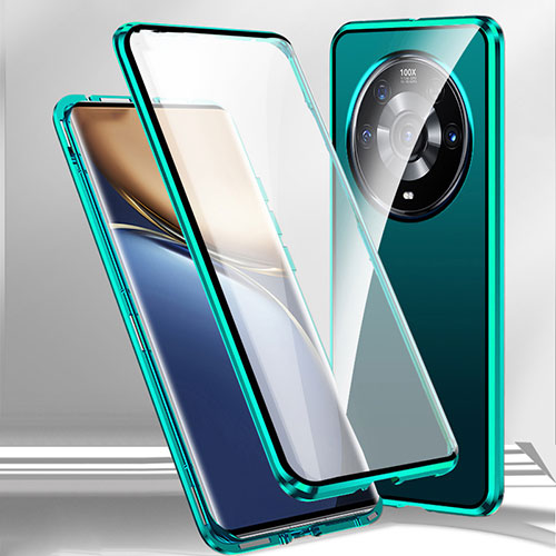 Luxury Aluminum Metal Frame Mirror Cover Case 360 Degrees for Xiaomi Mi 12S Ultra 5G Green