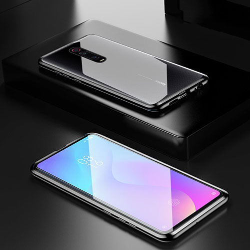 Luxury Aluminum Metal Frame Mirror Cover Case 360 Degrees for Xiaomi Mi 9T Pro Black