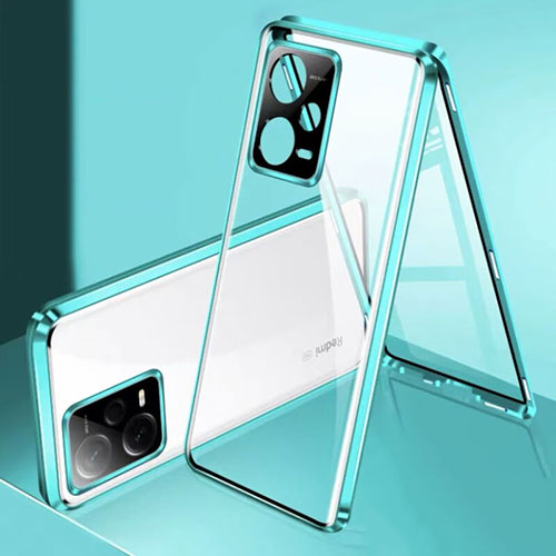 Luxury Aluminum Metal Frame Mirror Cover Case 360 Degrees for Xiaomi Poco X5 5G Green