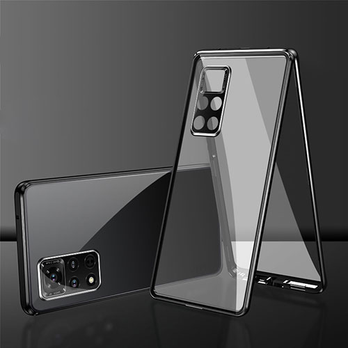 Luxury Aluminum Metal Frame Mirror Cover Case 360 Degrees for Xiaomi Redmi Note 11 Pro 5G Black