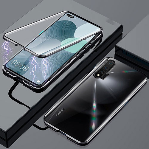 Luxury Aluminum Metal Frame Mirror Cover Case 360 Degrees M01 for Huawei Nova 6 5G Black