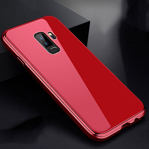 Luxury Aluminum Metal Frame Mirror Cover Case 360 Degrees M01 for Samsung Galaxy S9 Plus Red