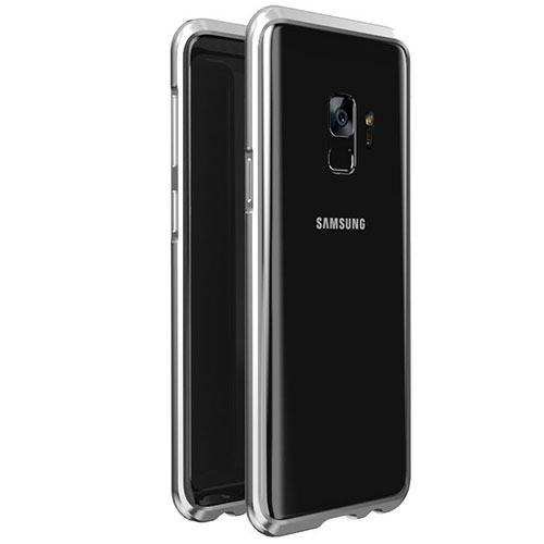 Luxury Aluminum Metal Frame Mirror Cover Case 360 Degrees M01 for Samsung Galaxy S9 Silver