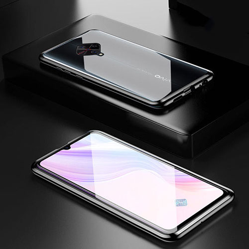 Luxury Aluminum Metal Frame Mirror Cover Case 360 Degrees M01 for Vivo S1 Pro Black