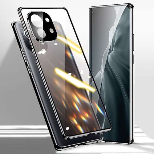Luxury Aluminum Metal Frame Mirror Cover Case 360 Degrees M01 for Xiaomi Mi 11 Lite 5G NE Black