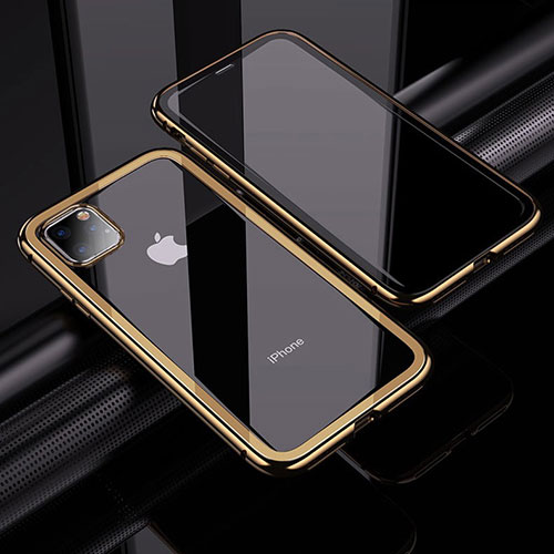 Luxury Aluminum Metal Frame Mirror Cover Case 360 Degrees M02 for Apple iPhone 11 Pro Max Gold