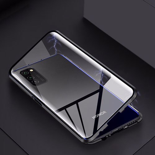 Luxury Aluminum Metal Frame Mirror Cover Case 360 Degrees M02 for Huawei Honor V30 5G Black