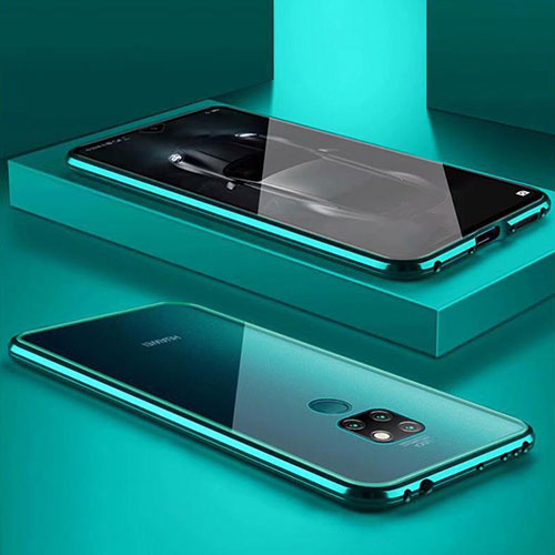 Luxury Aluminum Metal Frame Mirror Cover Case 360 Degrees M02 for Huawei Nova 5i Pro Green