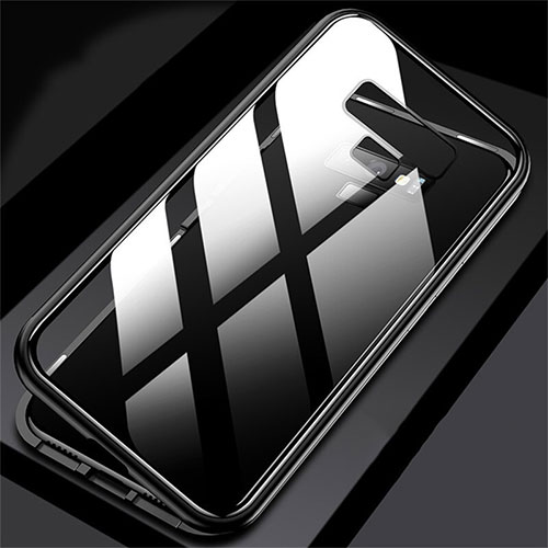 Luxury Aluminum Metal Frame Mirror Cover Case 360 Degrees M02 for Samsung Galaxy Note 9 Black