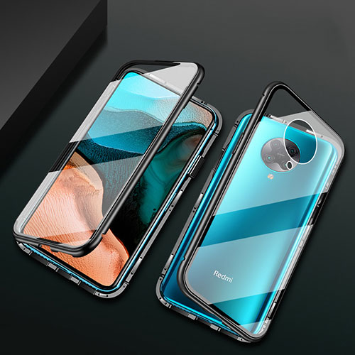 Luxury Aluminum Metal Frame Mirror Cover Case 360 Degrees M02 for Xiaomi Redmi K30 Pro 5G Black