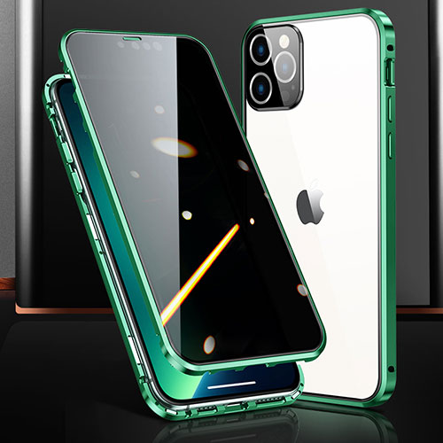 Luxury Aluminum Metal Frame Mirror Cover Case 360 Degrees M03 for Apple iPhone 13 Pro Green