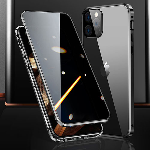 Luxury Aluminum Metal Frame Mirror Cover Case 360 Degrees M03 for Apple iPhone 14 Pro Black