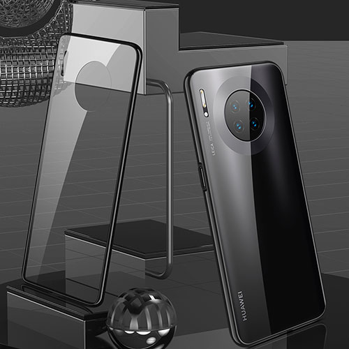 Luxury Aluminum Metal Frame Mirror Cover Case 360 Degrees M03 for Huawei Mate 30 Black