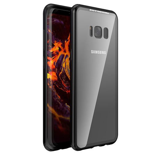 Luxury Aluminum Metal Frame Mirror Cover Case 360 Degrees M03 for Samsung Galaxy S8 Plus Black