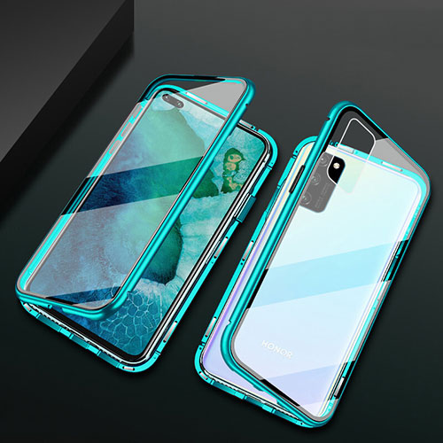 Luxury Aluminum Metal Frame Mirror Cover Case 360 Degrees M04 for Huawei Honor View 30 Pro 5G Green