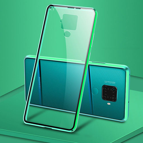 Luxury Aluminum Metal Frame Mirror Cover Case 360 Degrees M04 for Huawei Mate 30 Lite Green