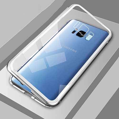 Luxury Aluminum Metal Frame Mirror Cover Case 360 Degrees M04 for Samsung Galaxy S8 Plus Silver