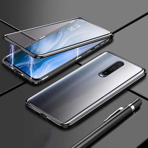 Luxury Aluminum Metal Frame Mirror Cover Case 360 Degrees M04 for Xiaomi Redmi K30i 5G Black